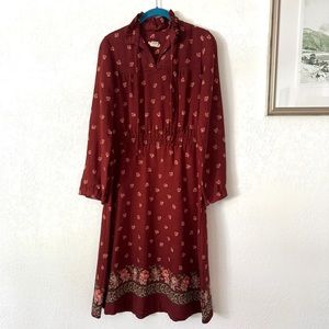 Vintage long sleeve floral dress